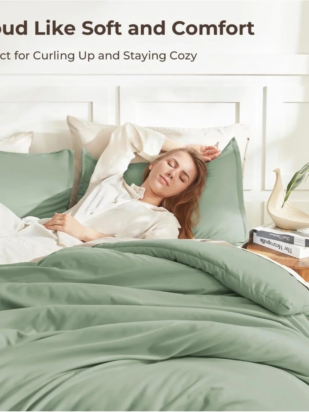 Sage green super king plus!! comforter set. New! With pillow cases